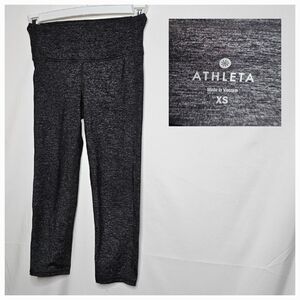 Athleta lycra spandex gray grey pull on cropped legging capris high rise XS